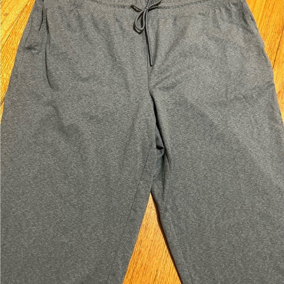 J. Jill Fit SZ L  Black Grey Drawstring Waist Lounge Pants Cropped Lightweight - Picture 2 of 9